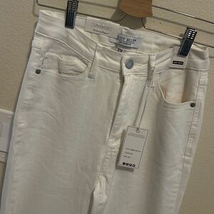 Judy Blue High Rise White Slim Bootcut Jeans with Side Slit